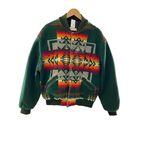 Native Pattern Wool Jacket スタジャン/XL/ウール/GRN