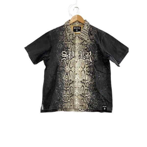 SUPPLIER◆Python printed shirt/半袖シャツ/XL/コットン/BLK//