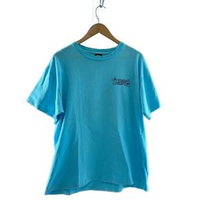 STUSSY◆STUSSY CLASSIC/クラウンロゴ/Tシャツ/L/コットン/BLU//