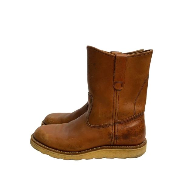 RED WING◆ペコスブーツ/--/BRW/レザー/80s/白四角犬タグ/斑点有