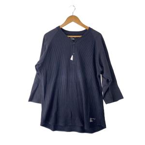 STUSSY◆長袖Tシャツ/XL/コットン/BLK/無地/00s/ヘンリー/サーマル/七分丈/ラグラン//