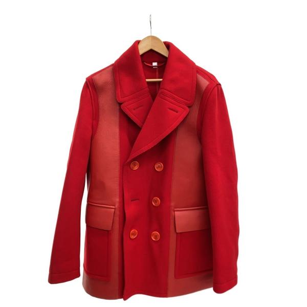 BURBERRY◆ピーコート/50/ウール/RED