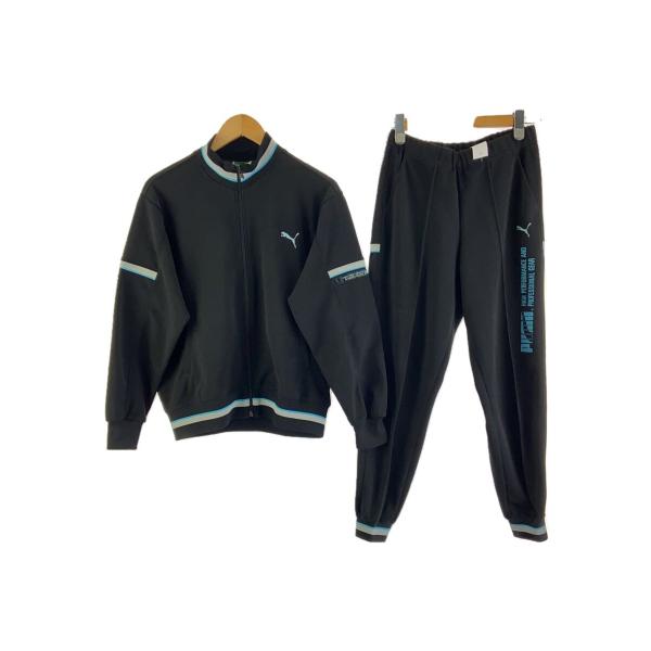 PUMA◆セットアップ/80s/緑タグ/S/ポリエステル/BLK