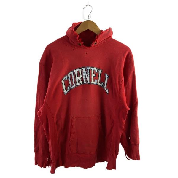 Champion◆パーカー/REVERSE WEAVE/80s/トリコタグ/XL/コットン/RED