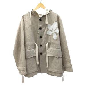 satou/23SS/noragi hooded coat/コート/リネン/アイボリー/無地/CO2...