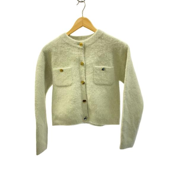 SNIDEL◆24AW/フォックスファーニットジャケット/カーディガン(厚手)/one/ウール/GR...