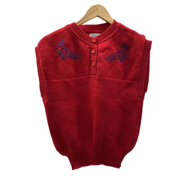 PENDLETON◆ニットベスト(厚手)/S/ウール/RED//