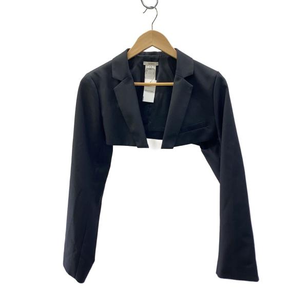 AMERI◆ジャケット/M/ポリエステル/BLK/無地/0224206951380