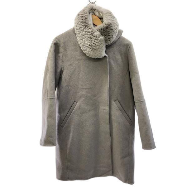 Gabardine K.T◆ショートビーバーフーディーコート/コート/9/ウール/GRY/72-80...
