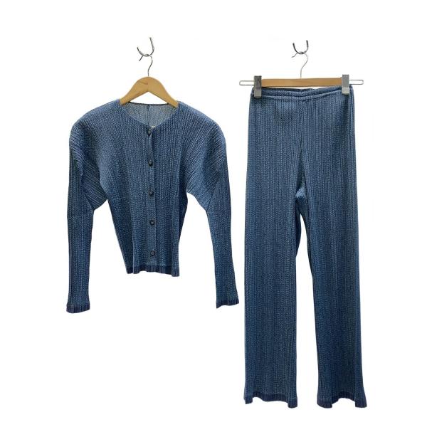 PLEATS PLEASE ISSEY MIYAKE◆セットアップ/3/ポリエステル/BLU/総柄/...
