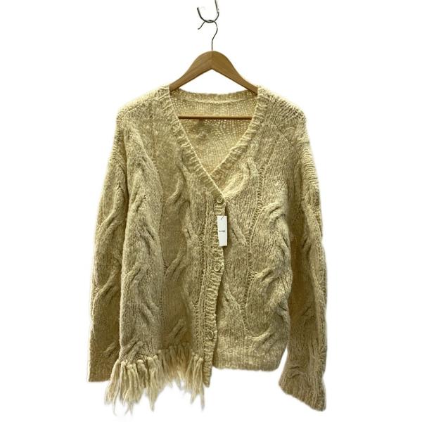 AMERI◆2WAY DISTORTION CABLE CARDIGAN/FREE/IVO/無地/0...