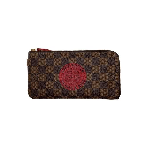 LOUIS VUITTON◆ポルト・フォイユ・コンプリス_ダミエ・エベヌ_T&amp;B/PVC/BRW/レ...