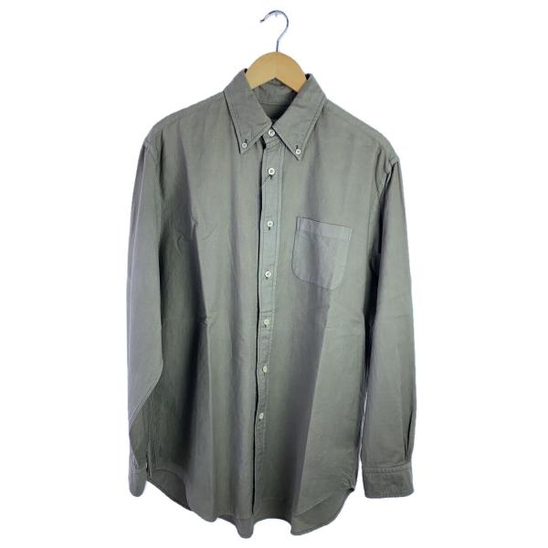 BROOKS BROTHERS◆MADISON/長袖シャツ/M/コットン/KHK/無地/19-77-...
