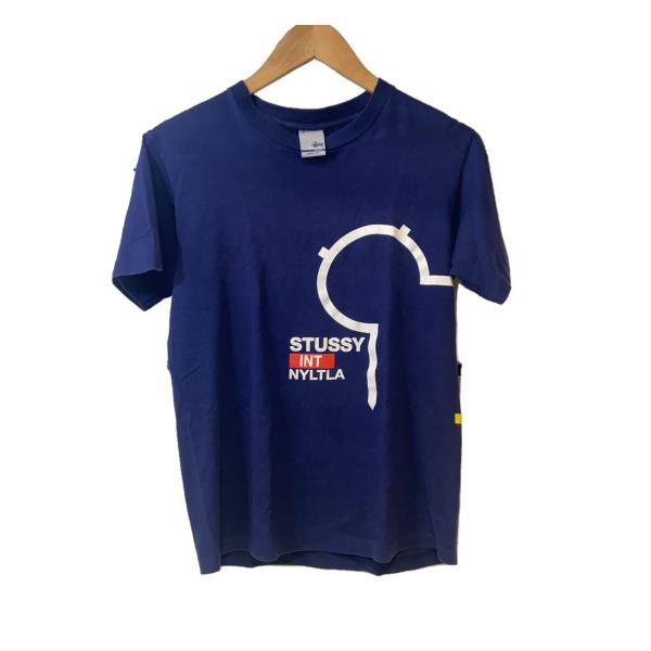 STUSSY◆90s/OLD/Tシャツ/S/コットン/NVY/プリント/USA製/INT NYLTL...