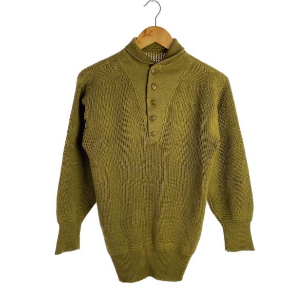 US.ARMY◆40〜50s/5ボタン/ヘンリーネック/ニット・セーター(厚手)/ウール/KHK/無...
