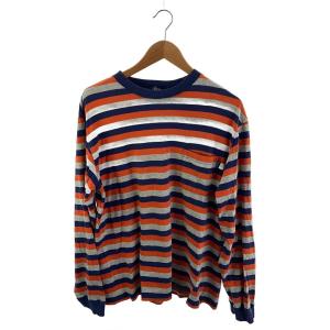 STUSSY◆長袖Tシャツ/L/コットン/マルチカラー/ボーダー