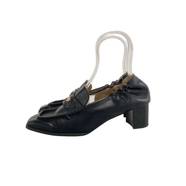 MOUSSY◆SQUARE TOE LOAFER /L/BLK/PVC/010IA355-4991