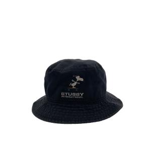 STUSSY◆バケットハット/--/コットン/NVY/レディース