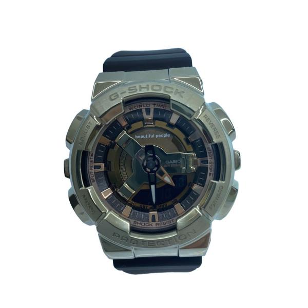 CASIO◆クォーツ腕時計_G-SHOCK/デジタル/ラバー/GLD/BRW