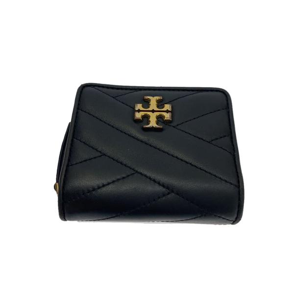 TORY BURCH◆2つ折り財布/レザー/BLK/レディース/10005608