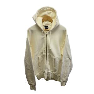 STUSSY◆ジップパーカー/L/コットン/WHT/無地/1975052