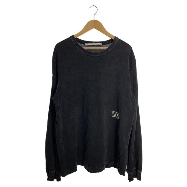 Alexander Wang◆アシッドウォッシュ/長袖Tシャツ/L/コットン/ブラック/UCC322...