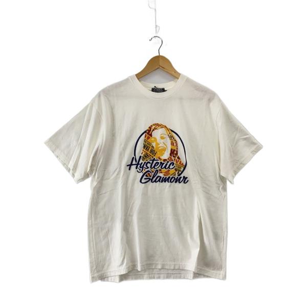 HYSTERIC◆MAKE ME SMILE刺繍/Tシャツ/L/コットン/WHT/02231CT02...