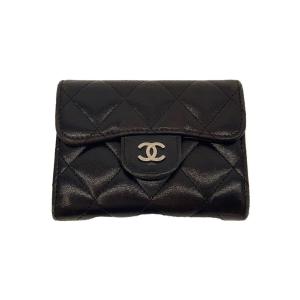 CHANEL◆財布/レザー/BLK/レディース//