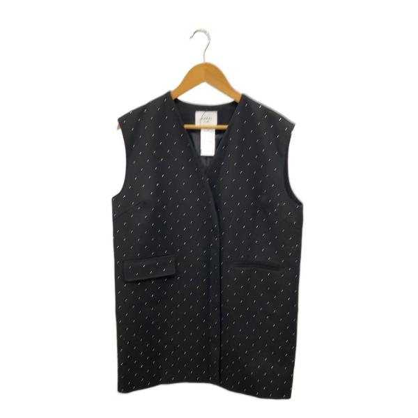 AMERI◆24ss/TWINKLE CURVE VEST/ジレベスト/FREE/ポリエステル/BL...
