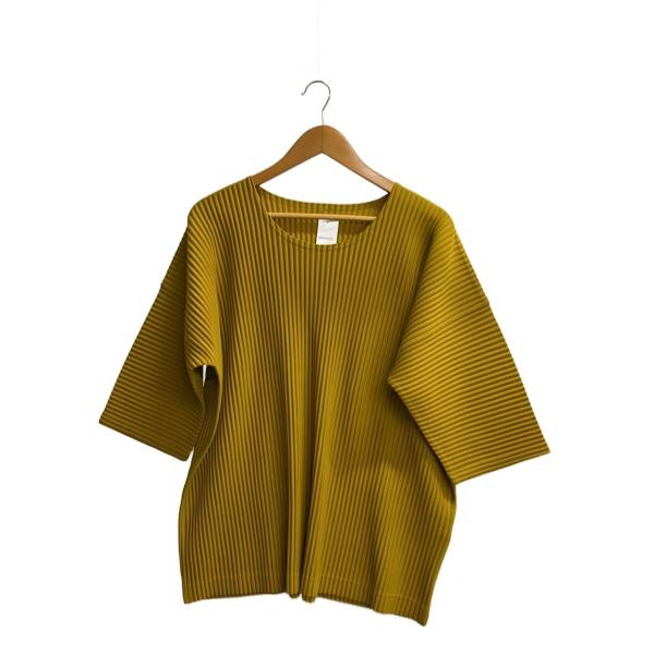 HOMME PLISSE ISSEY MIYAKE◆半袖カットソー/3/ポリエステル/CML/無地/...