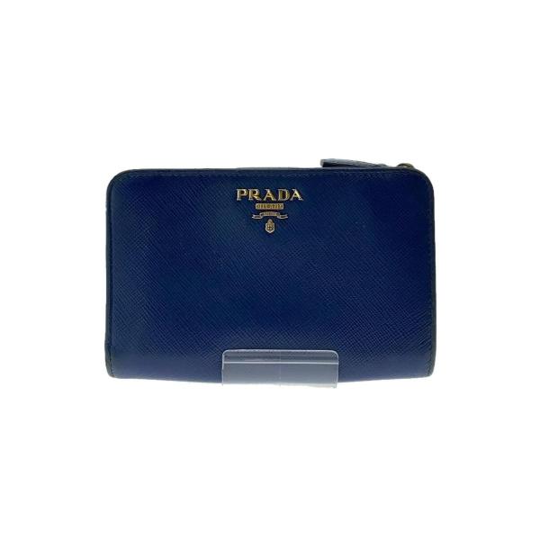 PRADA◆3つ折り財布/--/NVY/無地/レディース/1ml225