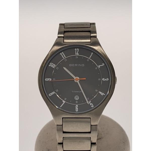 BERING◆クォーツ腕時計/アナログ/BLK/SLV/11739-772