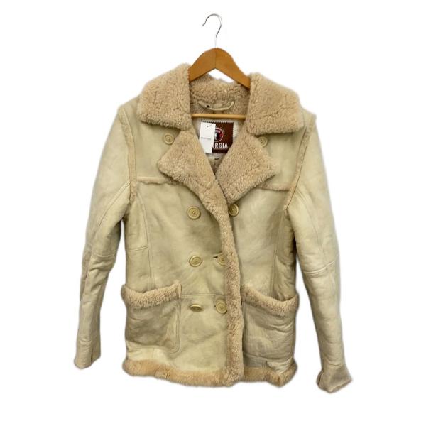 ムートンコート/山羊革/クリーム