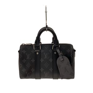 LOUIS VUITTON◆キーポル・バンドリエール25_モノグラム・エクリプス/レザー/BLK/モノグラム