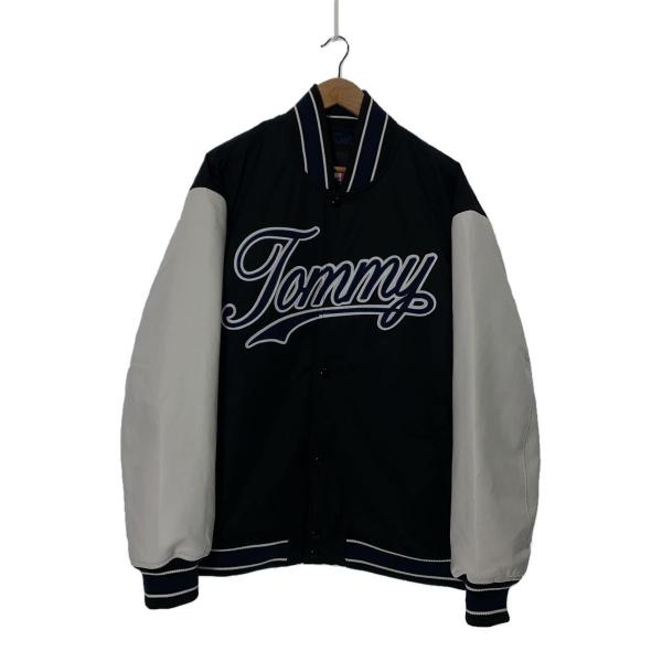 TOMMY JEANS◆レターマンジャケット/スタジャン/XL/ポリエステル/BLK/DM17880