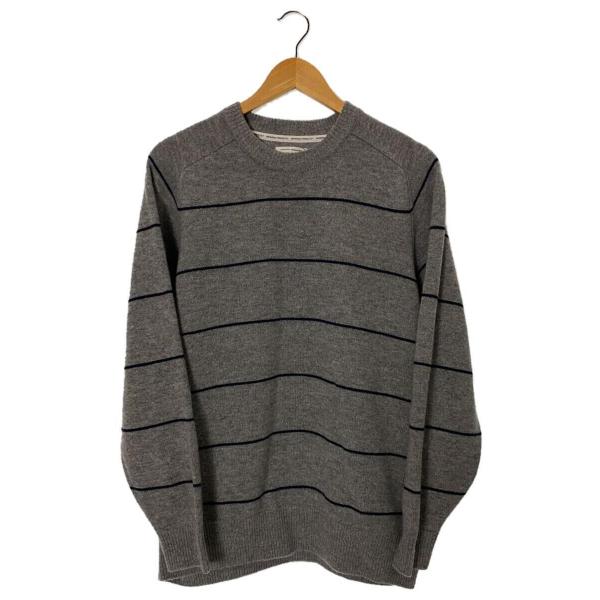 UNIVERSAL PRODUCTS◆MERINO WOOL BORDER CREW NECK KN...