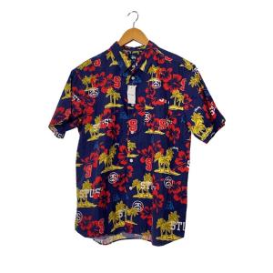 STUSSY◆半袖シャツ/M/コットン/NVY/総柄