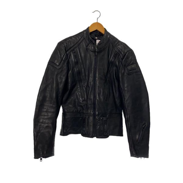 ECHTES LEDER◆シングルライダースジャケット/38/レザー/BLK