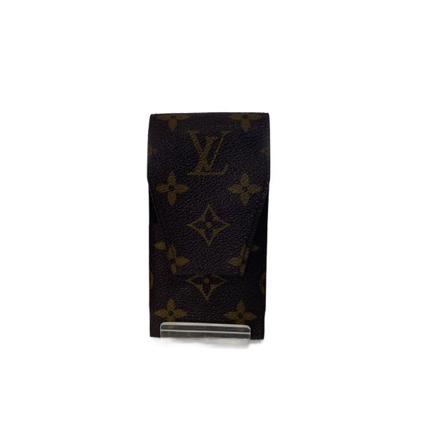 LOUIS VUITTON◆エテュイ・シガレット_ダミエ・エベヌ/PVC/BRW/モノグラム/メンズ...