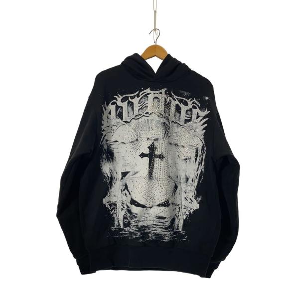 GUAPI◆パーカー/S/コットン/BLK/プリント//