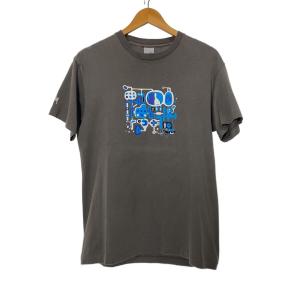 STUSSY◆OLD/Lunch Box Tee/Tシャツ/M/シルク/GRY/プリント//