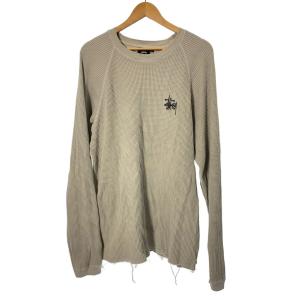 STUSSY◆BASIC STUSSY THERMAL/長袖Tシャツ/L/コットン/BEG/1140356