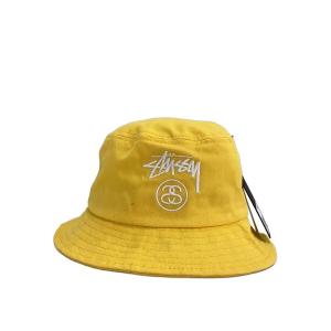 STUSSY◆バケットハット/M/コットン/YLW/無地/メンズ/132651
