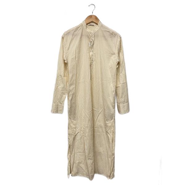 AURALEE◆長袖ワンピース/O/コットン/YLW/ストライプ/A20SD01FS