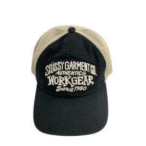 STUSSY◆メッシュキャップ/--/コットン/BLK/無地/メンズ/1311179//