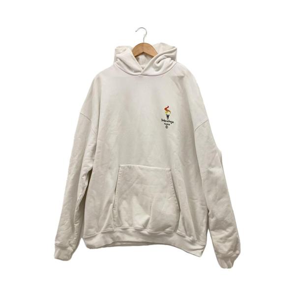 BALENCIAGA◆Embroidery Flame Hoodie/パーカー/XS/ポリエステル/...