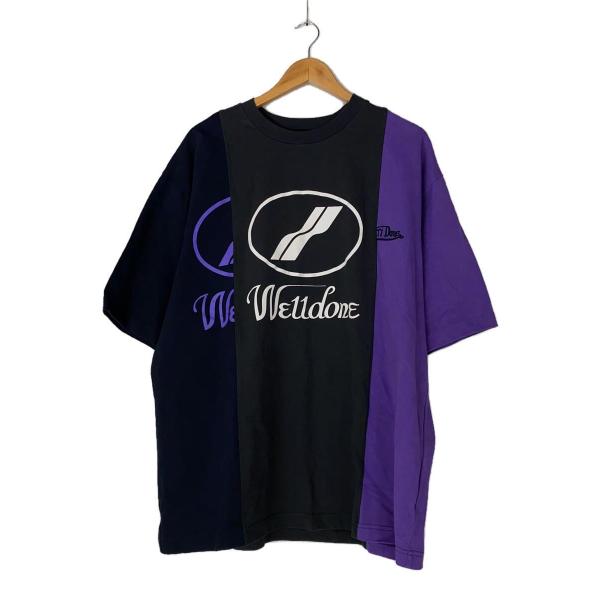 WE11DONE◆REMAKE 3 PANEL REFLECTIVE LOGO/Tシャツ/M/コット...