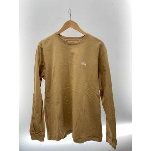 STUSSY◆長袖Tシャツ/L/コットン/CML/無地/フロントシミ有