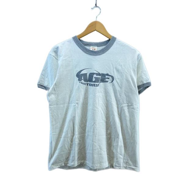リンガー/age factory/cross＆stitch/Tシャツ/L/コットン/WHT/無地