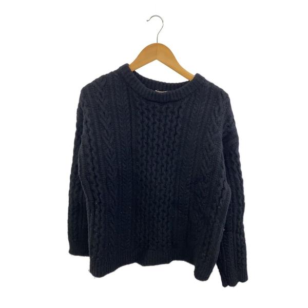 AURALEE◆ニット・セーター(厚手)/3/ウール/BLK/A8AP01FM